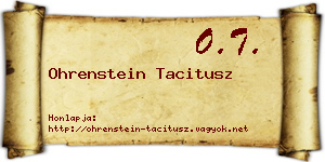 Ohrenstein Tacitusz névjegykártya